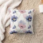 ローズクォーツ及び平静の花柄パターン クッション (ブランケット)