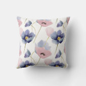 ローズクォーツ及び平静の花柄パターン クッション (裏面)