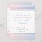 ローズクォーツ & セレニティ オンブレ ストライプ ウェディング 招待状 (正面/裏面)