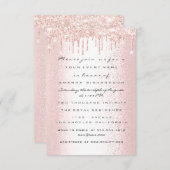 ローズグリッターが滴る ウェディング ブライダル スイート16 招待状 (正面/裏面)