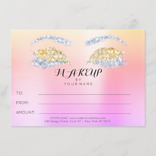 ローズグリッターオンブル メイクアップ ビューティー証明書 ギフト (正面)