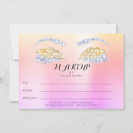 ローズグリッターオンブレ メイクアップ ビューティー証明書 ギフト (正面)