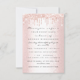 ローズグリッター ドリップス ウェディング ブライダル スイート 16 招待状