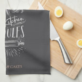 ローズゴールドが私のキッチンに滴る 私のルール キッチンタオル (四つ折り)