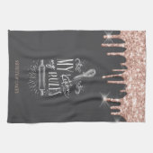 ローズゴールドが私のキッチンに滴る 私のルール キッチンタオル (横)