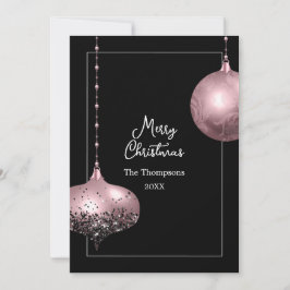 ローズゴールドとくすみピンクのクリスマスオーナメント クリスマス