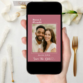 ローズゴールドとアイボリーの結婚式フォトSave the Date セーブザデート