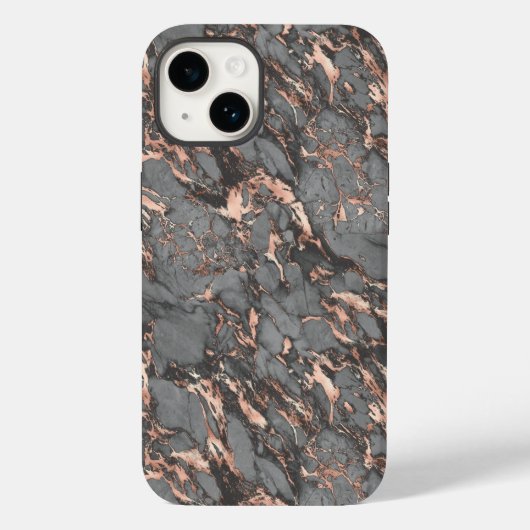 ローズゴールドとグレー Case-Mate iPhoneケース (裏面)