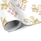 ローズゴールドとゴールドのフランスワインをテーマにした ラッピングペーパー (ロールコーナー)