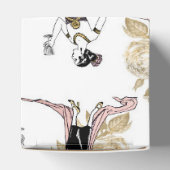 ローズゴールドとゴールドのワインボトルをイメージした フェイバーボックス (上部)