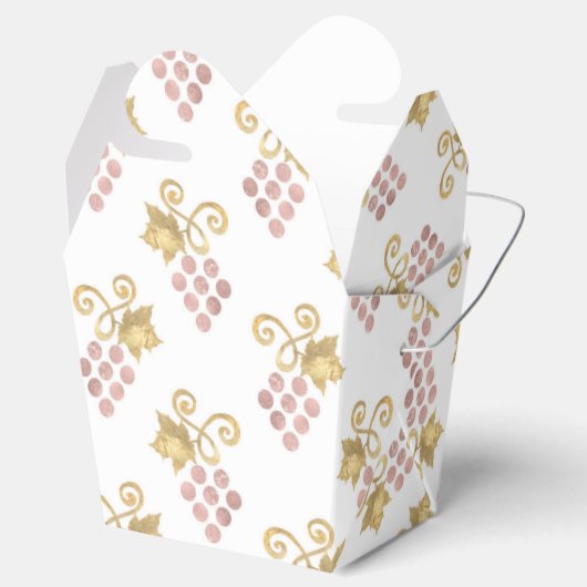 ローズゴールドとゴールドのワインボトルをイメージした フェイバーボックス (オープン)