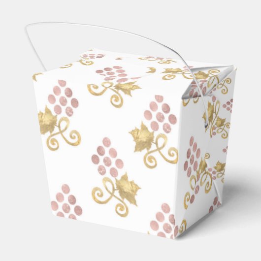 ローズゴールドとゴールドのワインボトルをイメージした フェイバーボックス (裏面サイド)