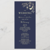 ローズゴールドとネイビーブルーのエレガントな結婚式 プログラム (正面)