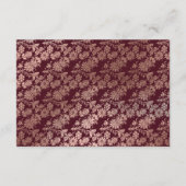 ローズゴールドとバーガンディの結婚式の披露宴 エンクロージャーカード (裏面)