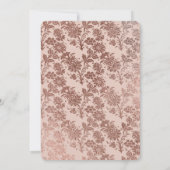 ローズゴールドとピンクのフラッシュローズエンゲージメントパーティー 招待状 (裏面)