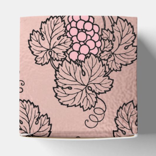 ローズゴールドとピンクのワインモチーフ フェイバーボックス (上部)