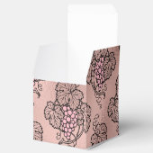 ローズゴールドとピンクのワインモチーフ フェイバーボックス (オープン)