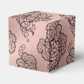 ローズゴールドとピンクのワインモチーフ フェイバーボックス (裏面サイド)