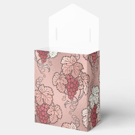 ローズゴールドとピンクのワインモチーフ フェイバーボックス (オープン)