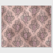 ローズゴールドとフラッシュのフレンチワインモチーフ ラッピングペーパー (フラット)