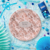 ローズゴールドとフラッシュの花の箔の結婚式 ペーパープレート (パーティー)