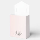 ローズゴールドとブッシュのグラデーションにスパークルがエレガントにきらめく名前入りのサンキューカード フェイバーボックス (オープン)