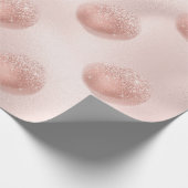 ローズゴールドとブッシュのコンフェッティ ラッピングペーパー (角)