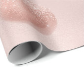 ローズゴールドとブッシュのコンフェッティ ラッピングペーパー (ロールコーナー)