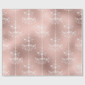 ローズゴールドとブッシュのシャンデリア ラッピングペーパー (フラット)
