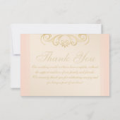 ローズゴールドとブッシュのモノグラム感謝カード 招待状 (裏面)