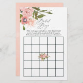 ローズゴールドとブッシュピンクのウェディングシャワー ビンゴ (正面/裏面)
