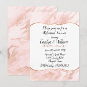 ローズゴールドとブッシュ大理石の結婚式リハーサル 招待状 (正面/裏面)