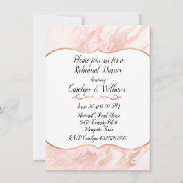 ローズゴールドとブッシュ大理石の結婚式リハーサル 招待状