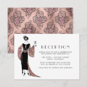 ローズゴールドとブッシュ ワインテーマの結婚式披露宴 エンクロージャーカード (正面/裏面)