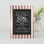 ローズゴールドとブラックのエレガントなスタイルの招待状 招待状 (スタンド正面)