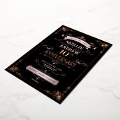 ローズゴールドとブラックのエレガント 箔招待状 (回転した状態)