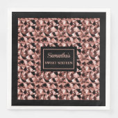 ローズゴールドとブラックのナプキン エレガントパーティーラッピング (正面)