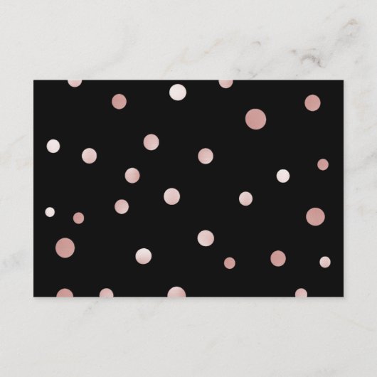 ローズゴールドとブラックの豪華な結婚式の招待状挿入ページ エンクロージャーカード (裏面)