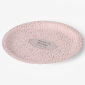 ローズゴールドとブラッシュのホイルスターリングウェディング ペーパープレート (アングル)