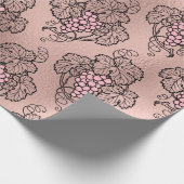 ローズゴールドとブラッシュ フレンチ ワインをテーマにした ラッピングペーパー (角)