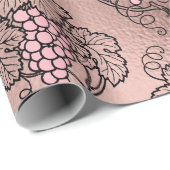 ローズゴールドとブラッシュ フレンチ ワインをテーマにした ラッピングペーパー (ロールコーナー)