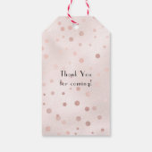 ローズゴールドとブラッシュ ワインチェック ブライズシャワー ギフトタグ (裏面)