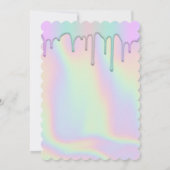 ローズゴールドと虹色の星のベビーシャワー 招待状 (裏面)