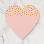 ローズゴールドにゴールドのコンフェッティ フェイバータグ (裏面)