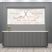 ローズゴールドのはさみ 大理石 サロン オープン ビジネス 横断幕