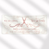 ローズゴールドのはさみ 大理石 サロン オープン ビジネス 横断幕