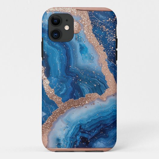 ローズゴールドのアクセントが効いたジオードデザイン Case-Mate iPhoneケース (裏面)