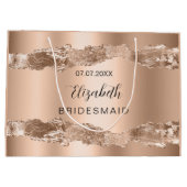 ローズゴールドのアゲートジオードのブライズメイド ラージペーパーバッグ (裏面)