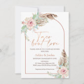 ローズゴールドのアーチ タコ・アバウト・ラブ ボヘミアンコupleのシャワー 招待状 (正面)