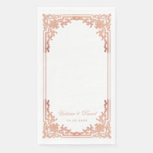 ローズゴールドのウェディングエレガントヴィンテージアンティークスクリプト